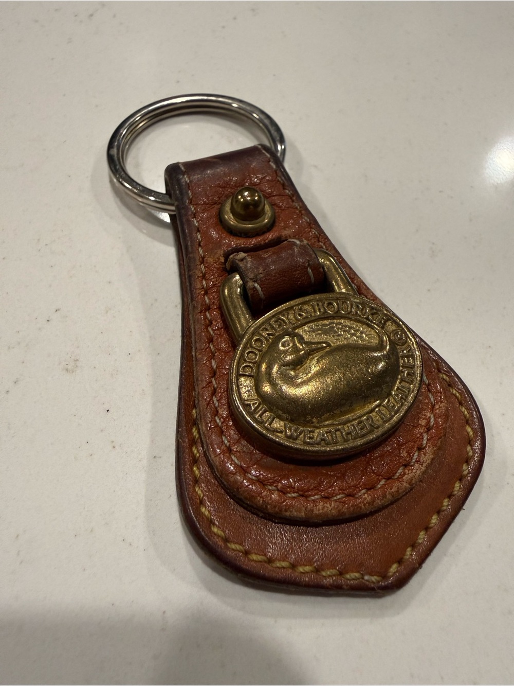 Dooney & Bourke All Weather Leather and Brass Duck Keychain Fob - Picture 4 of 9